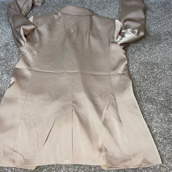 Ann Taylor blazer jacket NEW SZ 8 golden tan sheen double button Career business - Picture 9 of 11